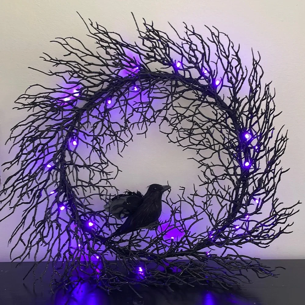 Black Sparkling Halloween Wreath